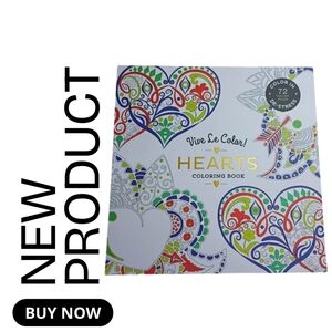 NEW Mini Vive Le Color! Hearts Valientines Day Coloring Book